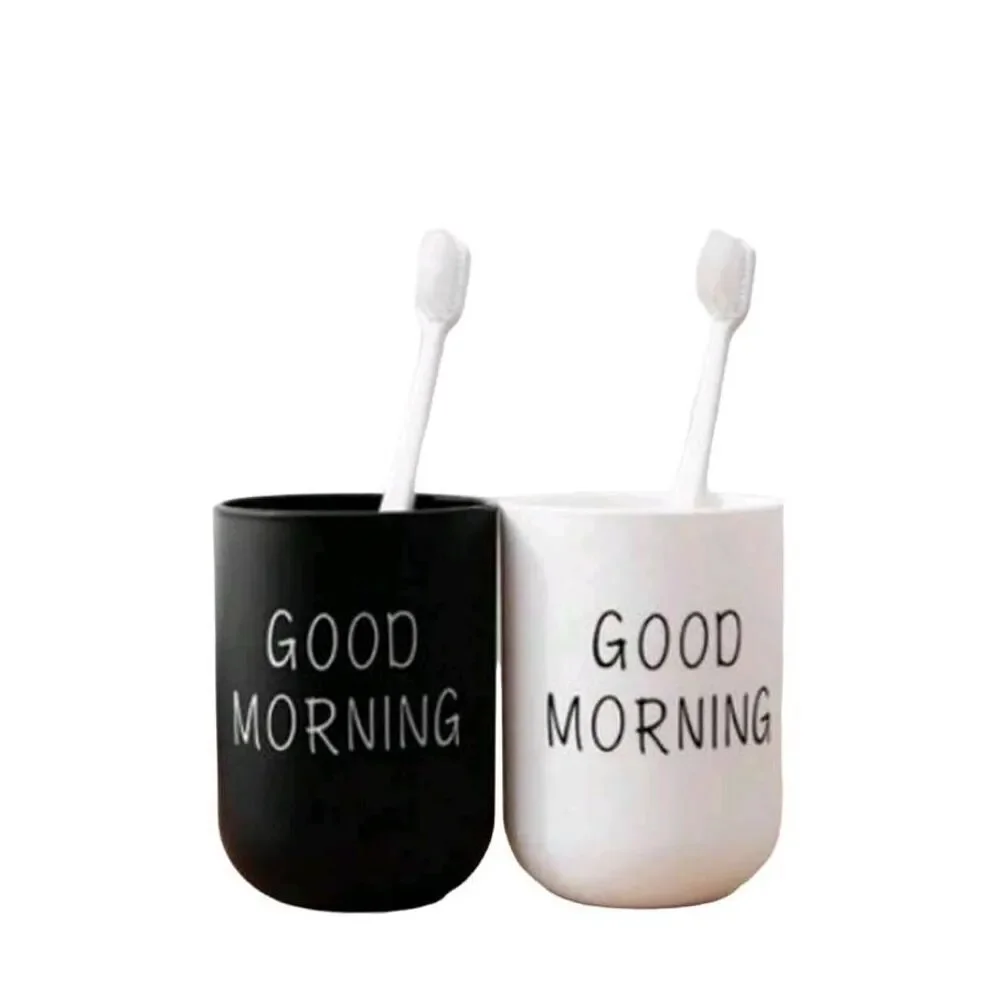 💕 $4 Bundled Good Morning Bathroom Routine Cup in Black